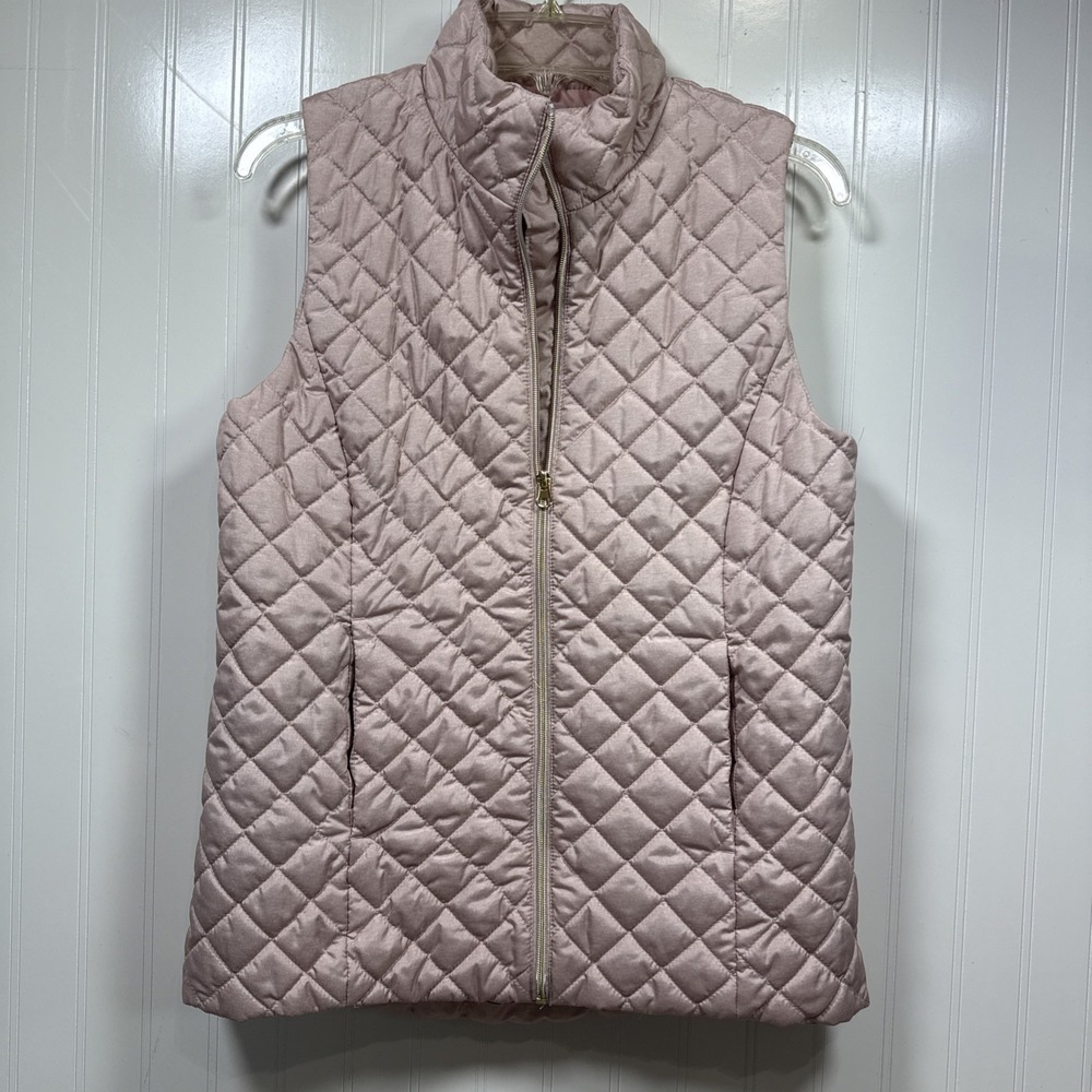 Banana Republic Womens Blush Pink Lightweight Full Zip Quilted Puffer Vest Small - Picture 2 of 7